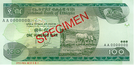 100 Ethiopian Birr Back Side