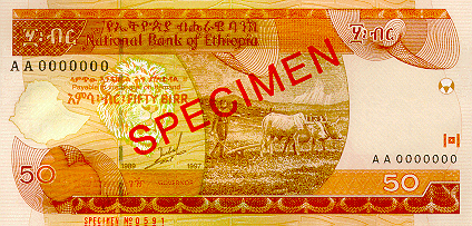 50 Ethiopian Birr Back Side